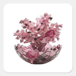 Fröhlicher silberner Geschenkaufkleber Quadratischer Aufkleber