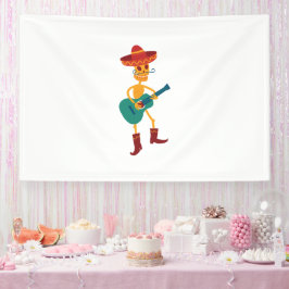 Fröhlicher Skelett-Gitarrespieler Banner