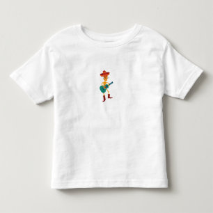 Fröhlicher Skelett-Gitarrespieler Kleinkind T-shirt
