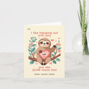 Fröhlicher Sloth Pun-Kurs Valentinstag