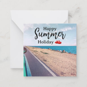 Fröhlicher Sommerurlaub editierbar Mitteilungskarte