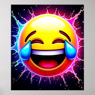Fröhlicher Spritzer: Lachende Emoji-Kunst Poster