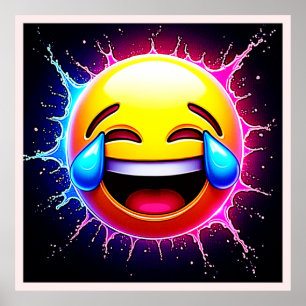 Fröhlicher Spritzer: Lachende Emoji-Kunst Poster