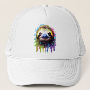 fröhlicher Spritzer Sloth Truckerkappe