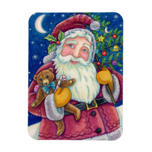 FRÖHLICHER ST. NICK & TEDDYBÄR, WEIHNACHTEN WIE FR MAGNET