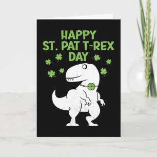 Fröhlicher St. Pat T-Rex Patrick's Day Lustiger Di Karte