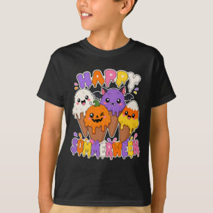 Fröhlicher Summerween Sommer Halloween Eiscreme-Ke T-Shirt