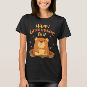 Fröhlicher Tag des Murmeltieres Lustig Süßes Murme T-Shirt