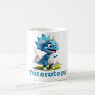 Fröhlicher Triceratops für kleine Dino-Fans Kaffeetasse