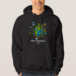 Fröhlicher Umwelt Tag Baumlampe Earthball Hoodie
