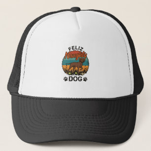 Fröhlicher Unartiger Hund Braun Retro Sonne Pfoten Truckerkappe
