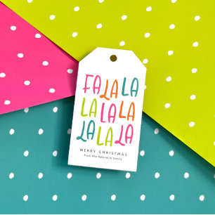 Fröhlicher und fröhlicher personalisierter Weihnac Geschenkanhänger