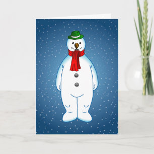 Fröhlicher und Glücklicher Schneemann Feiertagskarte