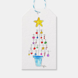 Fröhlicher und heller Baum Geschenkanhänger