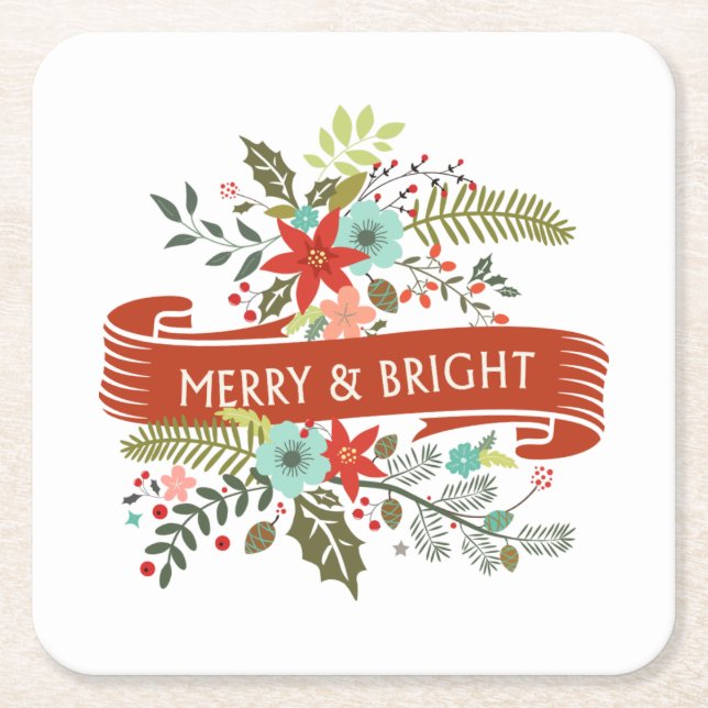 Fröhlicher und heller Blumencocktail Untersetzer (Vorderseite)