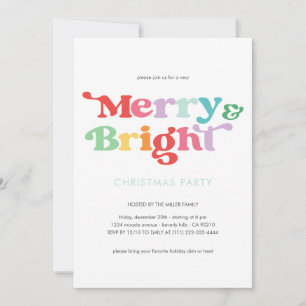 Fröhlicher und heller festlicher Farbenfroh Retro- Einladung