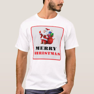 Fröhlicher und heller moderner Weihnachtsmann-T - T-Shirt