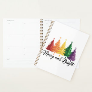 Fröhlicher und heller Regenbogen-Weihnachtsbaum Ga Planer