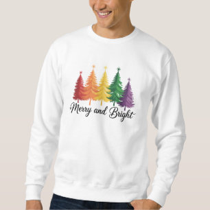 Fröhlicher und heller Regenbogen-Weihnachtsbaum Ga Sweatshirt