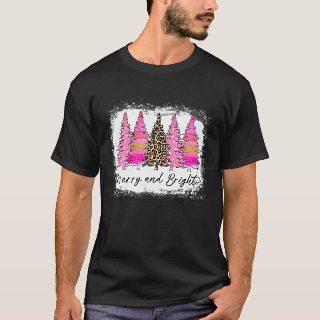 Fröhlicher und heller Weihnachtsbaum Pink Lights L T-Shirt (Vorderseite)