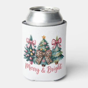 Fröhlicher und heller Weihnachtsbaum Rosa Leoparde Dosenkühler