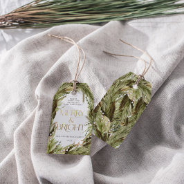 Fröhlicher und heller Weihnachtskranz Geschenkanhänger