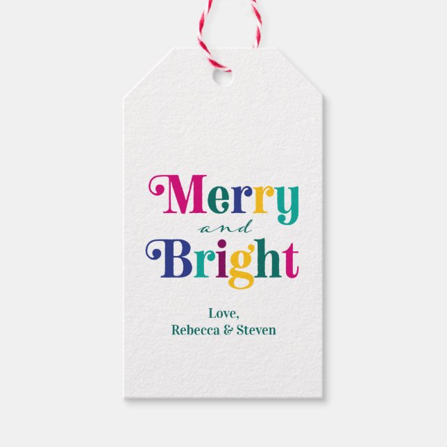 Fröhlicher und heller Weihnachtsurlaub Geschenkanhänger (Vorderseite)