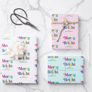 Fröhlicher und heller Weihnachtsurlaub Geschenkpapier Set