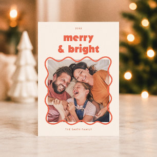 Fröhlicher und heller welliger Rahmen Weihnachtsfo Feiertagskarte