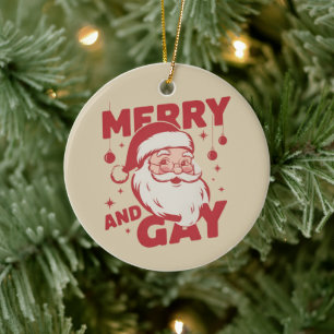 Fröhlicher und schwuler Weihnachtsmann Lgbtq Xmas  Keramik Ornament