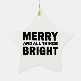 Fröhlicher und strahlender moderner Weihnachtsster Keramik Ornament