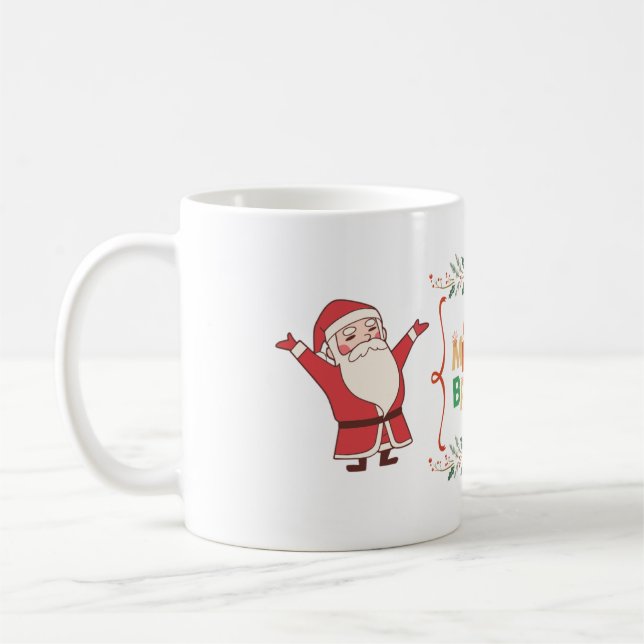 Fröhlicher und strahlender Weihnachtsmann Kaffeetasse (Links)