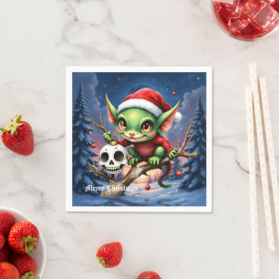 Fröhlicher Unfug – Der kleine Weihnachtself.  Serviette