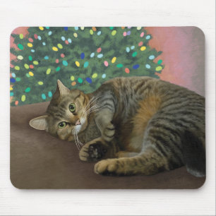 Fröhlicher Unfug - Weihnachtskatze Mousepad