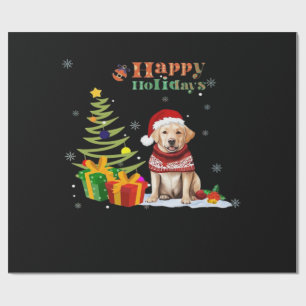 Fröhlicher Urlaub Labrador Retriever Hund Weihnach Geschenkpapier