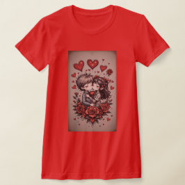 Fröhlicher Valentinstag Personalisiertes Geschenk T-Shirt