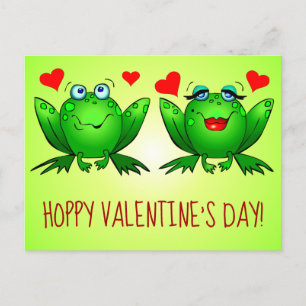 Fröhlicher Valentinstag Spaß Süße Cartoon Frösche Postkarte