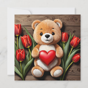 Fröhlicher Valentinstag Teddybär Feiertagskarte