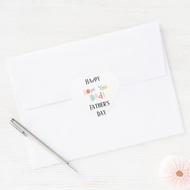 Fröhlicher Vater, Liebe, die du Vater hast Herz-Aufkleber (Umschlag)