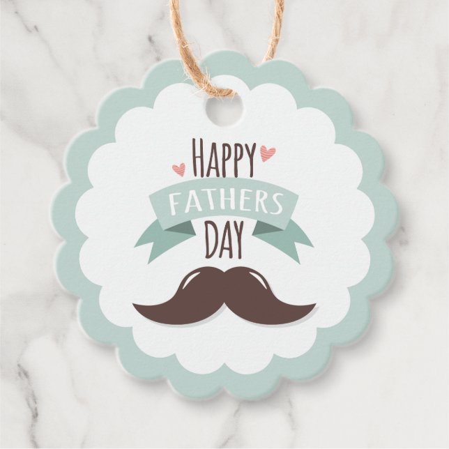Fröhlicher Vater - Schnurrbart Geschenkanhänger (Vorderseite)