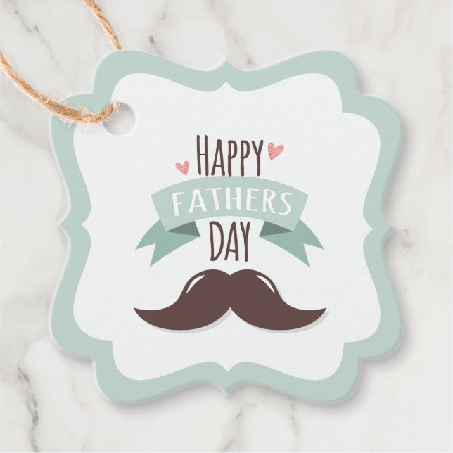Fröhlicher Vater - Schnurrbart Geschenkanhänger (Vorderseite)