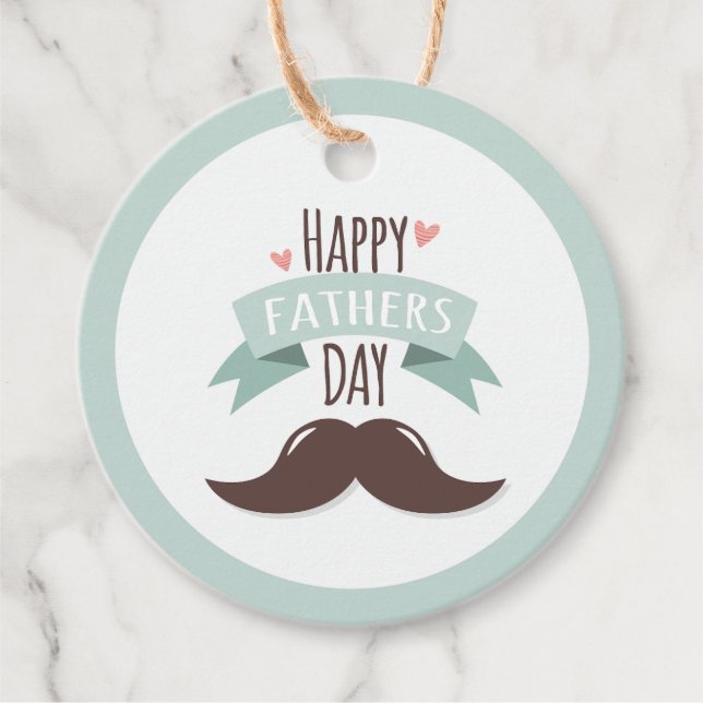 Fröhlicher Vater - Schnurrbart Geschenkanhänger (Vorderseite)