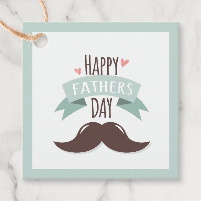 Fröhlicher Vater - Schnurrbart Geschenkanhänger (Vorderseite)