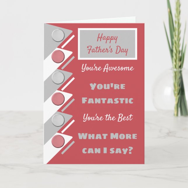 Fröhlicher Vatertag, du bist phantastisch, grau Karte (Vorderseite)