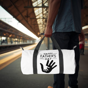 Fröhlicher Vatertag Handabdruck Kleine Reisetasche Duffle Bag