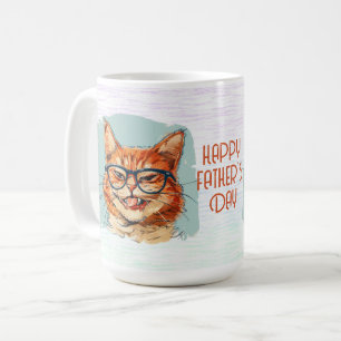 Fröhlicher Vatertag Lustiger Katzenkaffeebecher Kaffeetasse