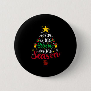 Fröhlicher Weihnachten Jesus ist der Grund Button