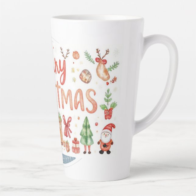 Fröhlicher Weihnachten Latte Tasse (Rechts)