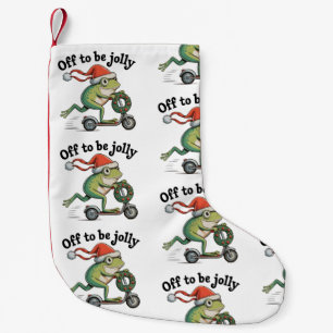 Fröhlicher Weihnachten Xmas Lustiger Frosch Roller Kleiner Weihnachtsstrumpf