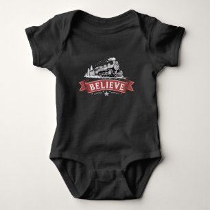 Fröhlicher Weihnachts-Express Nordpol Weihnachten  Baby Strampler